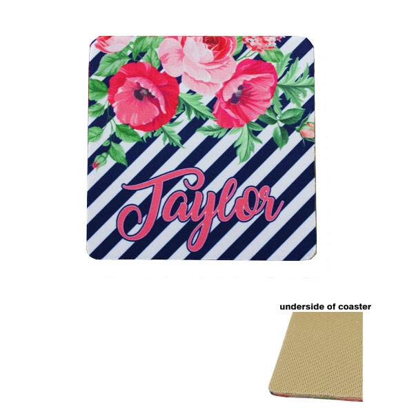 DyeTrans Sublimation Blank Coaster - 3.5" Square - 2.5mm - Tan-Backed