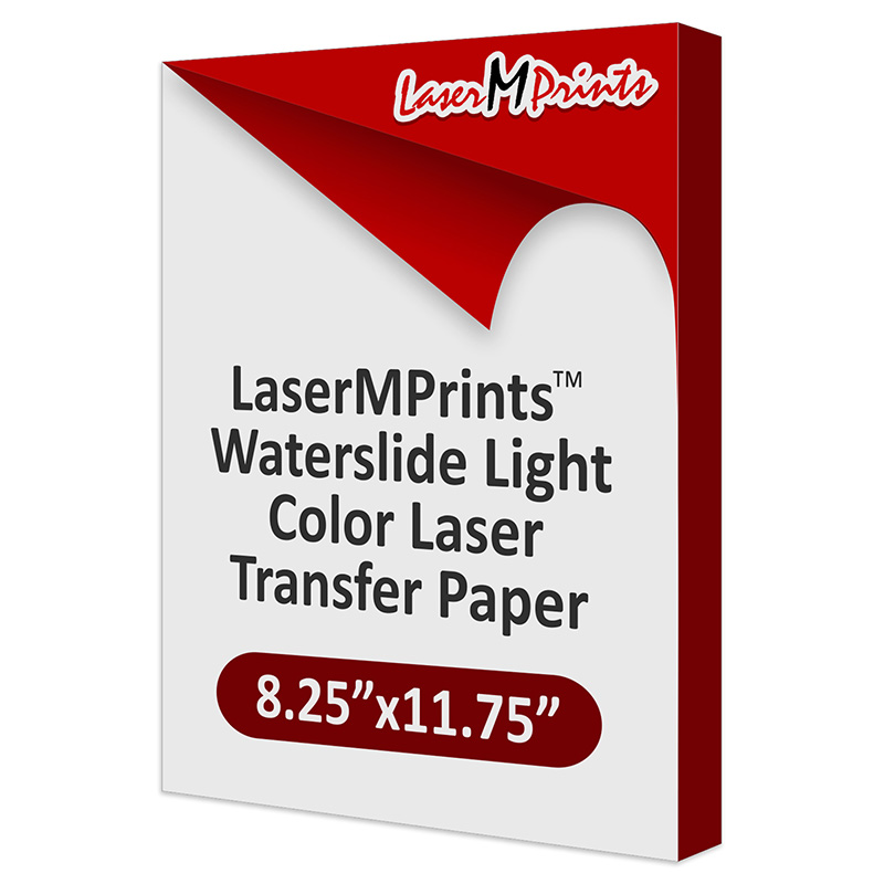 LaserMPrints Water Slide Decal Transfer Paper - A4 - Light - 100 Sheet Pack