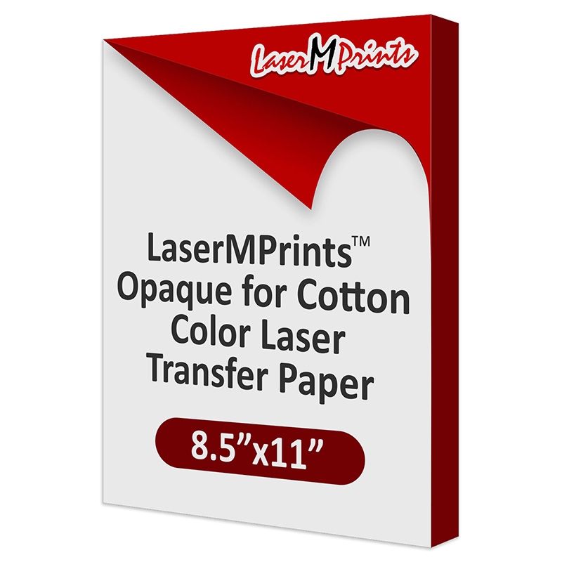 LaserMprints Opaque for Cotton Color Laser Transfer Paper, 8.5 x 11 (50 sheet pack)