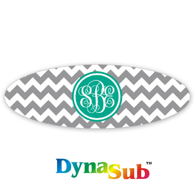 DynaSub Sublimation Blank Aluminum Hair Barrette - 1" x 3" - Oval - Gloss White