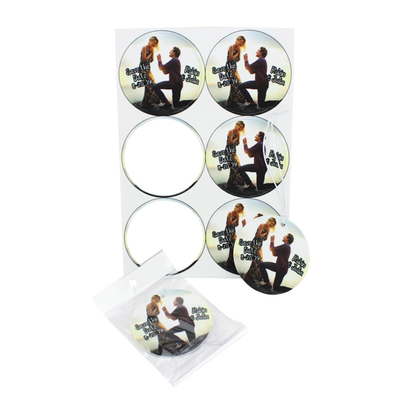 Round Sublimation Blank Felt Air Fresheners - 6 Pieces w/cords/bags