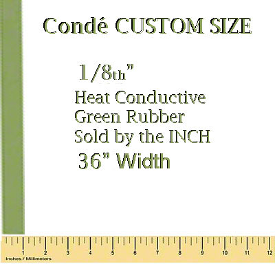Heat Conductive Green Rubber Pad - 1/8" Thick - 36" Wide - Sold By the Inch