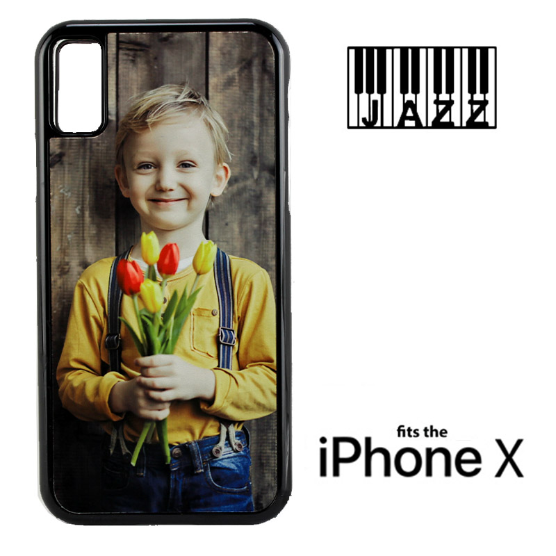 iPhone® X/XS Jazz™ Sublimation Plastic Case - Black w/White Aluminum Insert