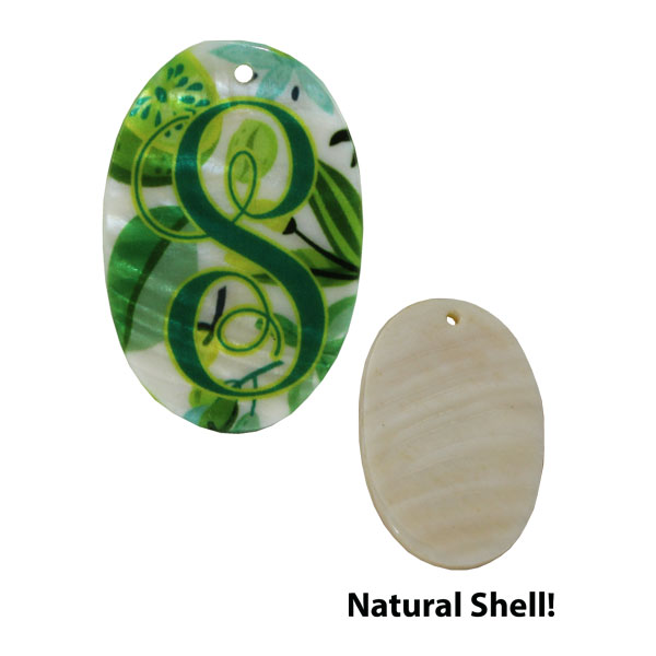 LumaShell™ Sublimation Blank Natural Shell Pendant- 25x38mm - Large Oval