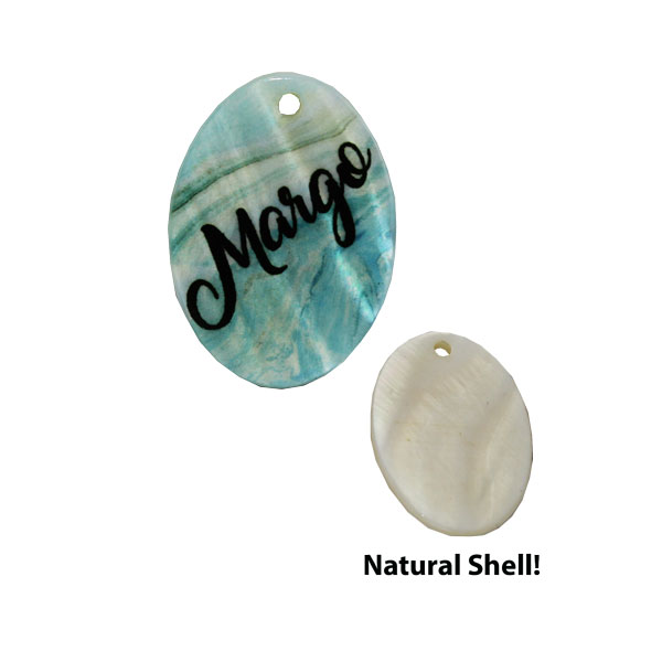 LumaShell™ Sublimation Blank Natural Shell Pendant - 17.5x25mm - Small Oval