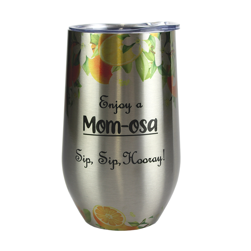 Sublimation Blank Stainless Steel Wine Tumbler - Silver - 17oz