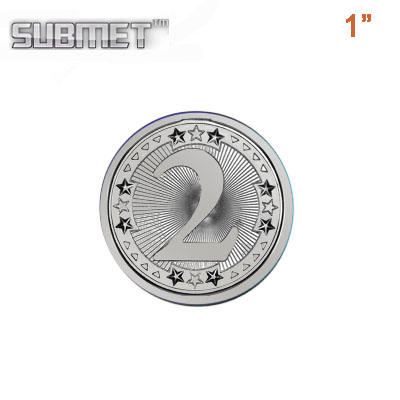 Sublimation Blank Aluminum Lapel Pin Insert - 1" Round - Satin Silver