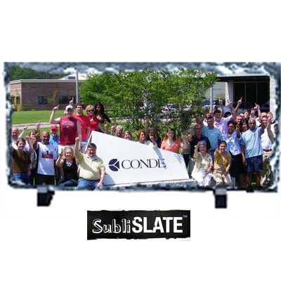 SubliSlate Blank Sublimation Slate Plaque - 5.24" x 11.7" - Rectangle w/Feet