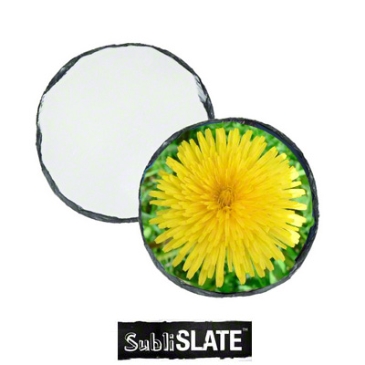SubliSlate Sublimation Blank Matte Slate Coaster - 4" - Round