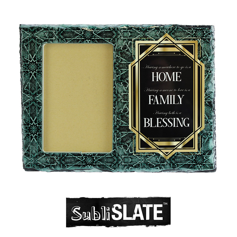 SubliSlate™ Blank Sublimation Slate Rectangle with Cut Out Frame - 7.5" x 9.8" - Gloss