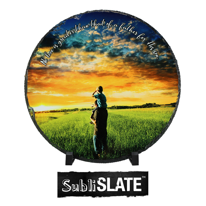 SubliSlate™ Blank Sublimation Slate Gloss Plaque - 11.7" Diameter - Gloss Round