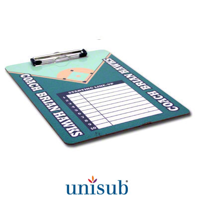 Unisub Sublimation Blank Hardboard Clipboard - 9" x 12.5" - 2-Sided - Flat Clip