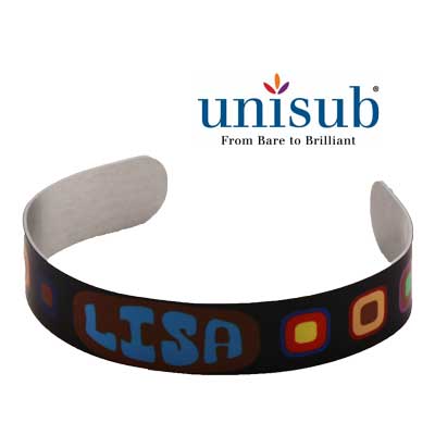 Unisub Sublimation Blank Cuff Bracelet - Small - White Gloss