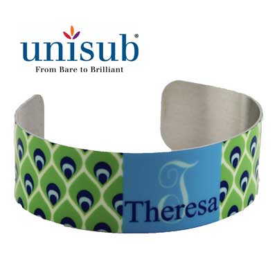 Unisub Sublimation Blank Cuff Bracelet - Medium - White Gloss