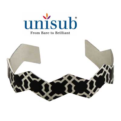 Unisub Sublimation Blank Cuff Bracelet - Chevron Shape - Clear Gloss