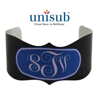 Unisub Sublimation Blank Cuff Bracelet - Crete Shape - White Gloss