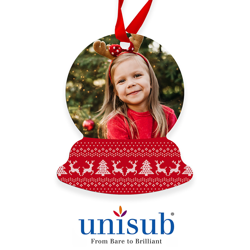 Unisub® Snow Globe Ornament - with Red Ribbon