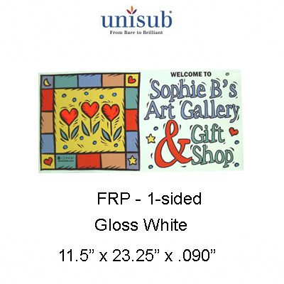 Unisub Sublimation Blank FRP Sheet Stock - 11.5" x 23.25" - Gloss White - 1-Sided