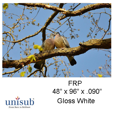 Unisub Sublimation Blank FRP Sheet Stock - 49" x 97" - Gloss White - 1-Sided