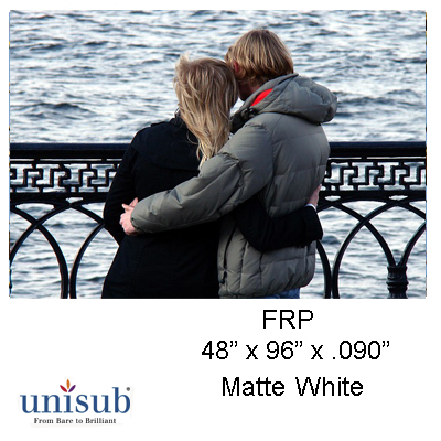 Unisub Sublimation Blank FRP Sheet Stock - 49" x 97" - Matte White - 1-Sided