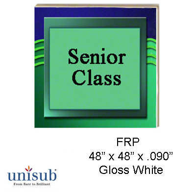 Unisub Sublimation Blank FRP Sheet Stock - 48" x 48" - Gloss White - 1-Sided