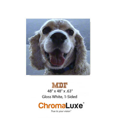 ChromaLuxe  Sublimation Blank MDF Sheet Stock - 48.3" x 49" - Gloss White - 5/8" Thick