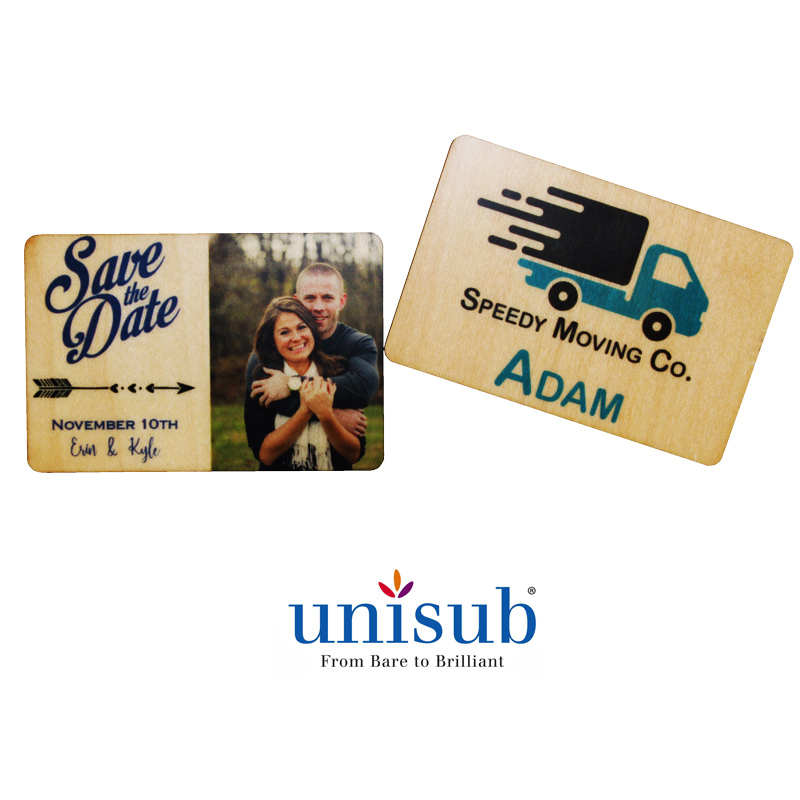 Unisub Sublimation Blank Natural Wood Magnet - 2" x 3" - Rectangle