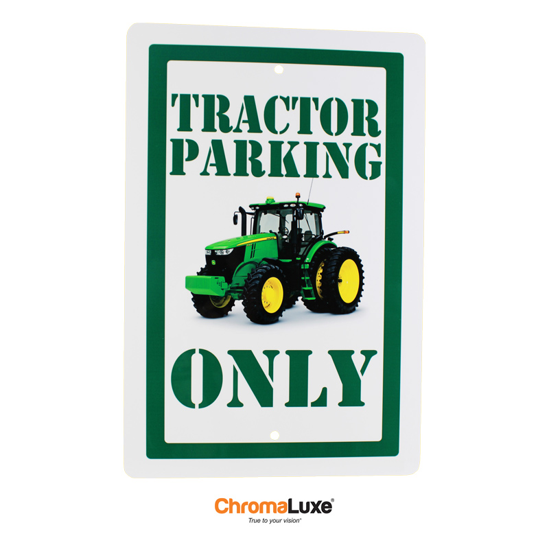 ChromaLuxe Sublimation Blank Outdoor Aluminum Parking Sign w/Holes - 12" x 18" - Gloss White